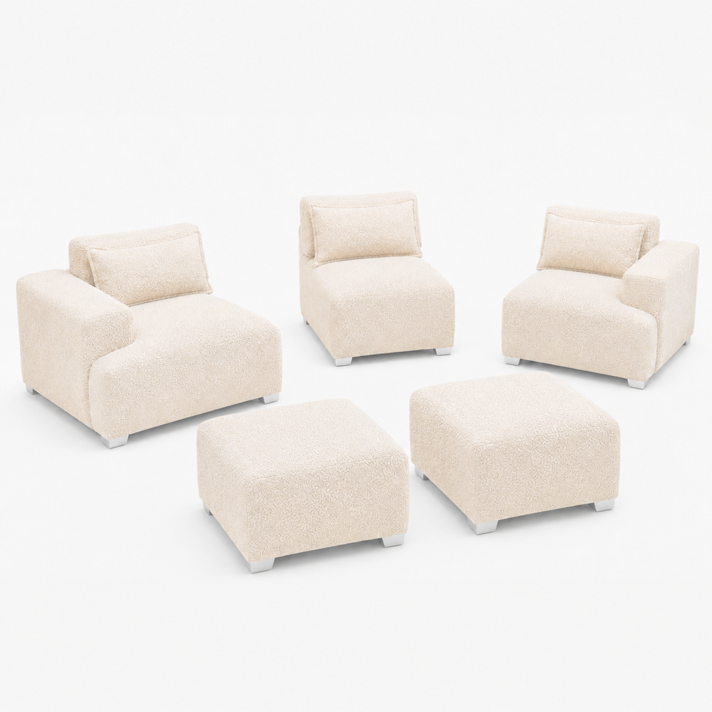 MONS Cala Sofá Modular 3 Cuerpos + 2 Pouf
