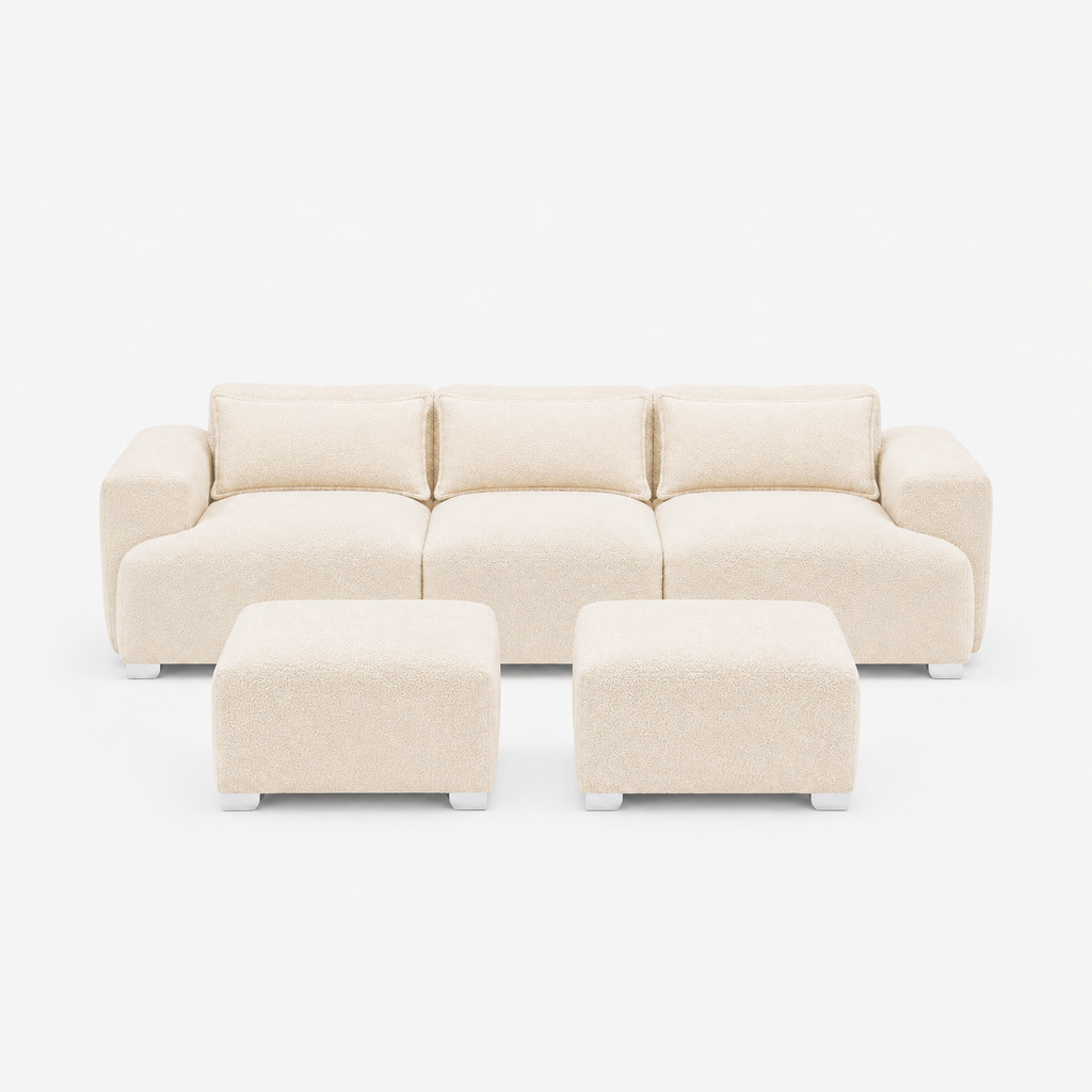 MONS Cala Sofá Modular 3 Cuerpos + 2 Pouf