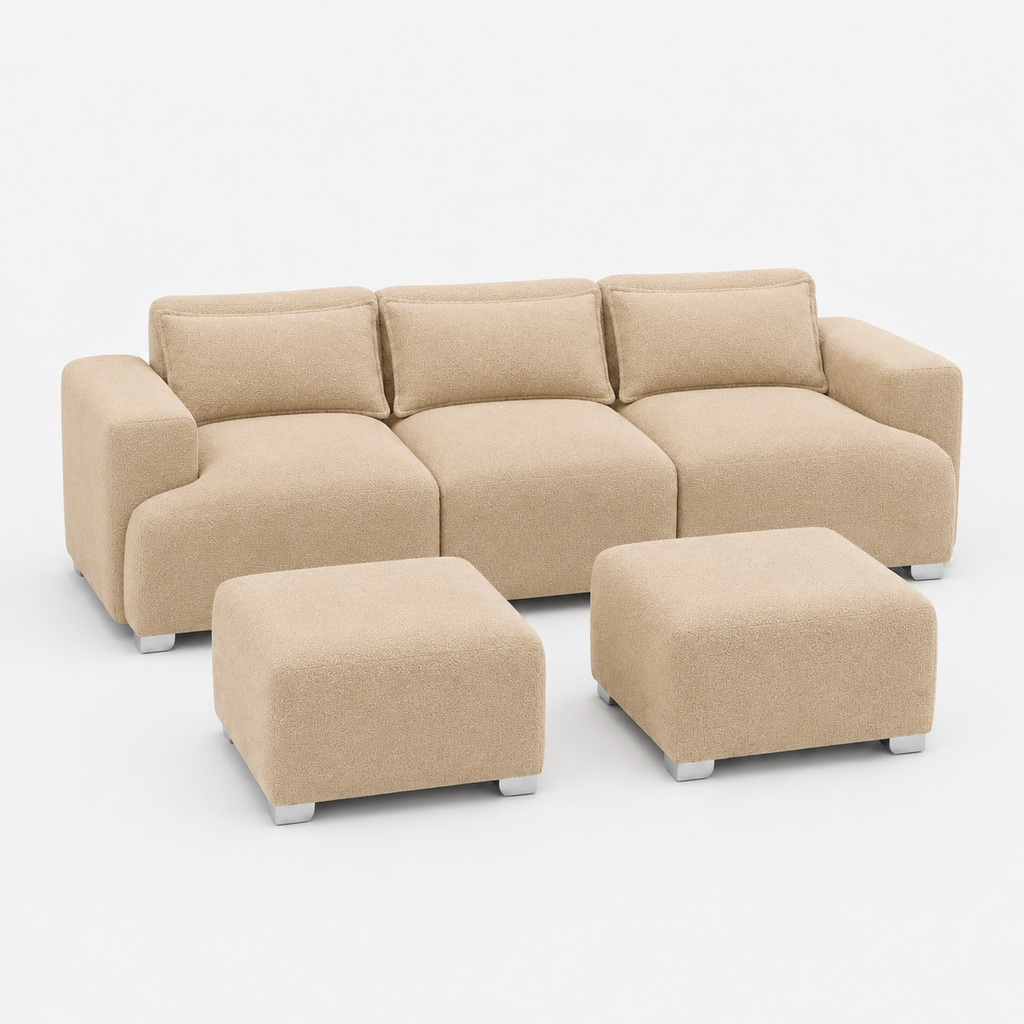 MONS Cala Sofá Modular 3 Cuerpos + 2 Pouf