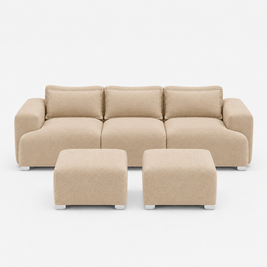 MONS Cala Sofá Modular 3 Cuerpos + 2 Pouf