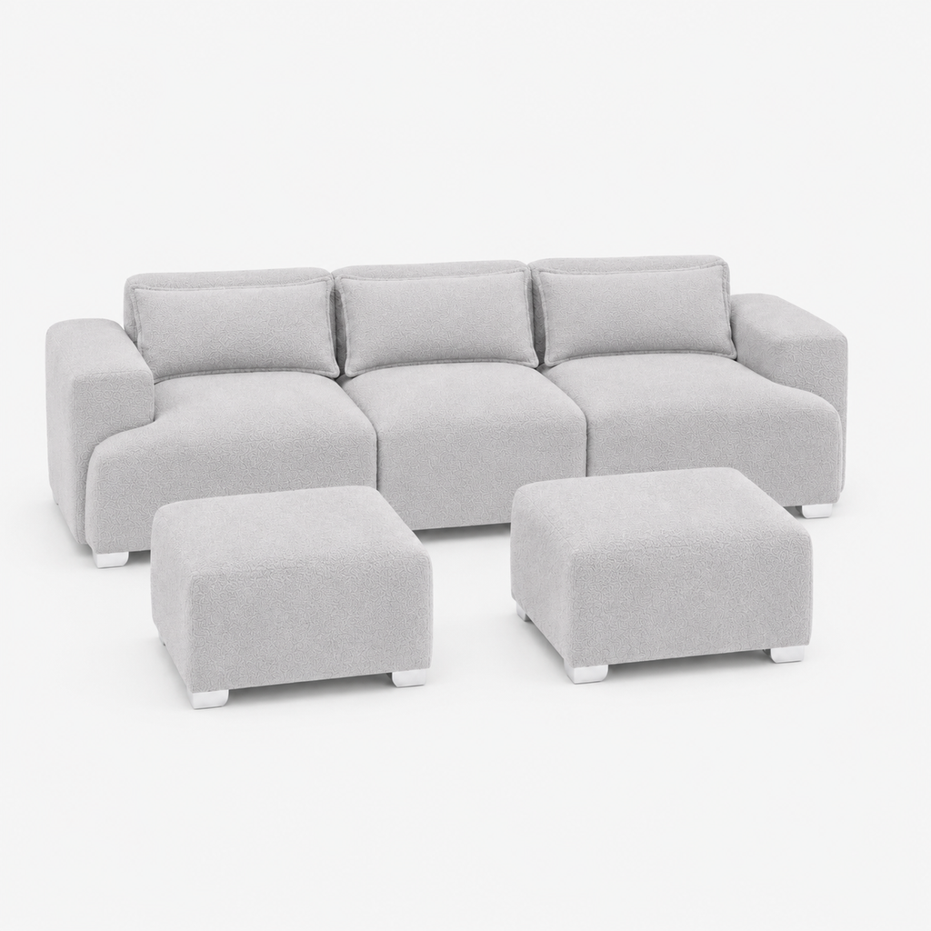 MONS Cala Sofá Modular 3 Cuerpos + 2 Pouf