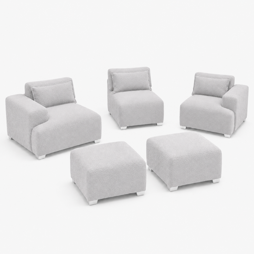 MONS Cala Sofá Modular 3 Cuerpos + 2 Pouf