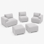 MONS Cala Sofá Modular 3 Cuerpos + 2 Pouf