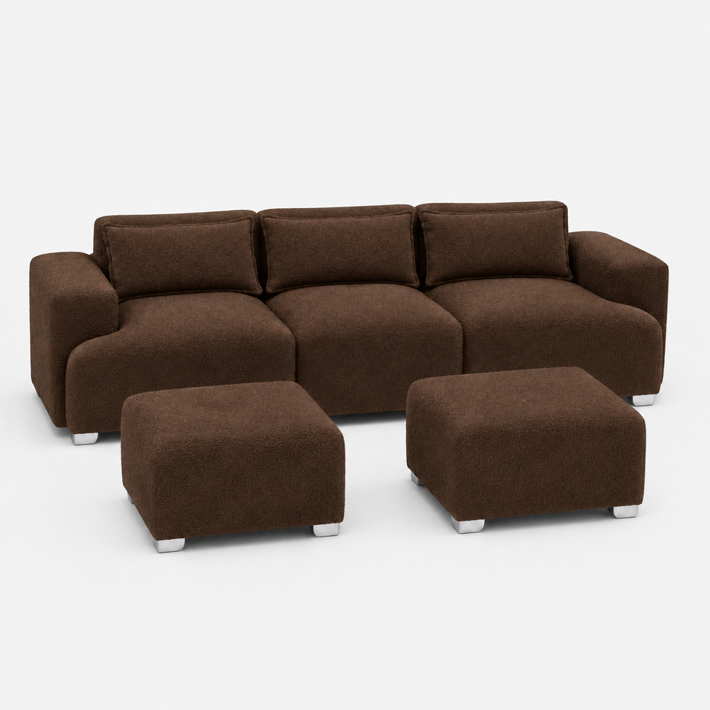 MONS Cala Sofá Modular 3 Cuerpos + 2 Pouf