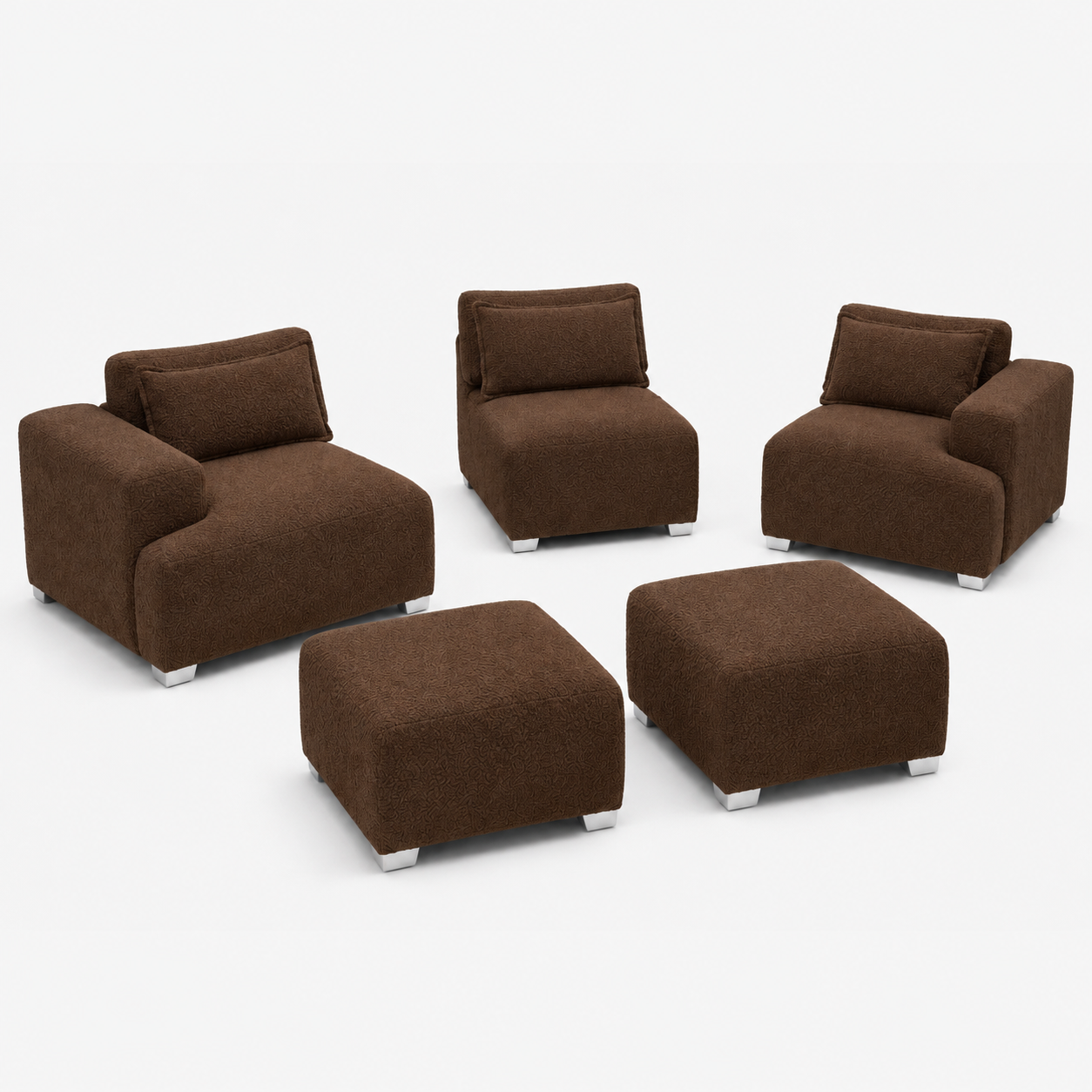 MONS Cala Sofá Modular 3 Cuerpos + 2 Pouf