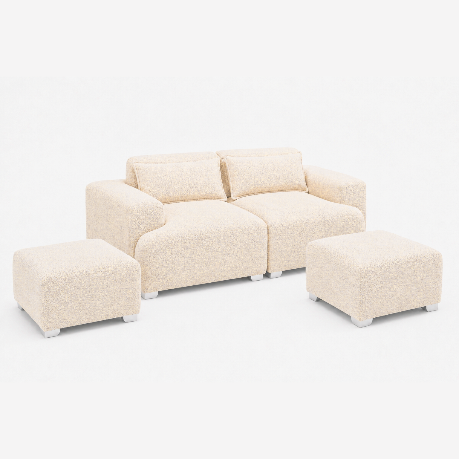 MONS Cala Sofá Modular 2 Cuerpos + 2 Pouf