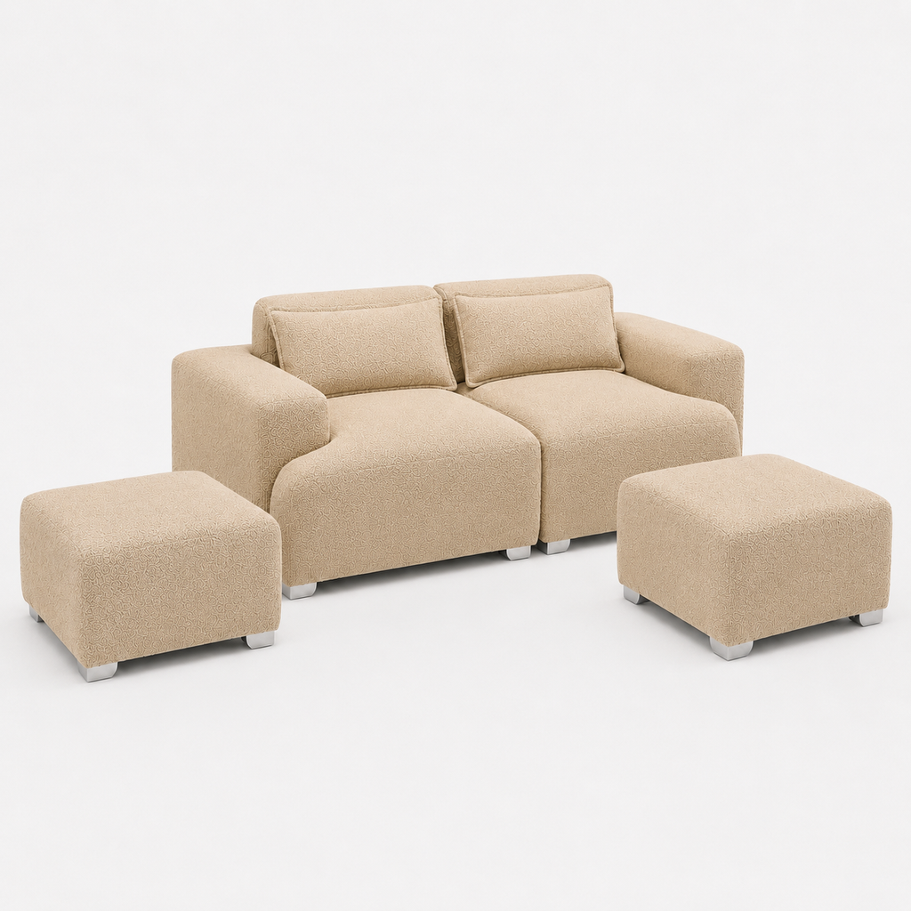 MONS Cala Sofá Modular 2 Cuerpos + 2 Pouf