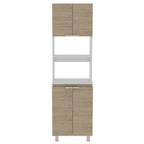 Mueble Microondas Fendi, Rovere y Blanco, con cuatro puertas batientes y espacio para horno microondas - vista 6