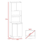 Mueble Microondas Fendi, Rovere y Blanco, con cuatro puertas batientes y espacio para horno microondas - vista 7