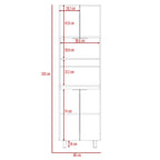 Mueble Microondas Fendi, Rovere y Blanco, con cuatro puertas batientes y espacio para horno microondas - vista 8