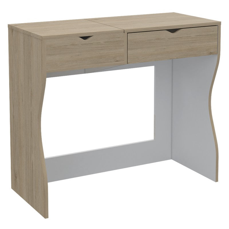 Mueble de Tocador Perla, Rovere y Blanco, con dos cajones organizadores de amplio espacio - vista 6