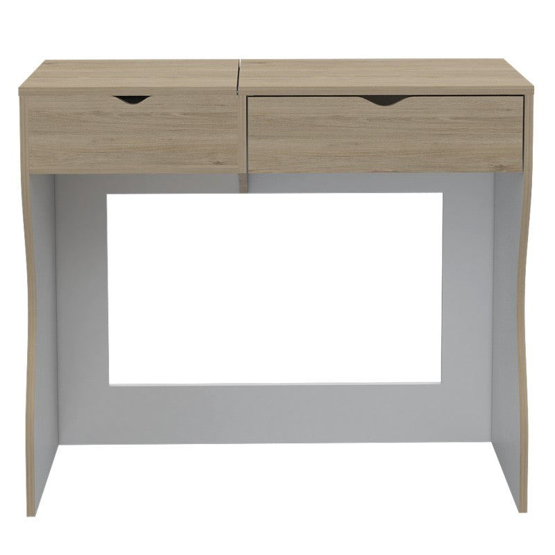 Mueble de Tocador Perla, Rovere y Blanco, con dos cajones organizadores de amplio espacio - vista 3