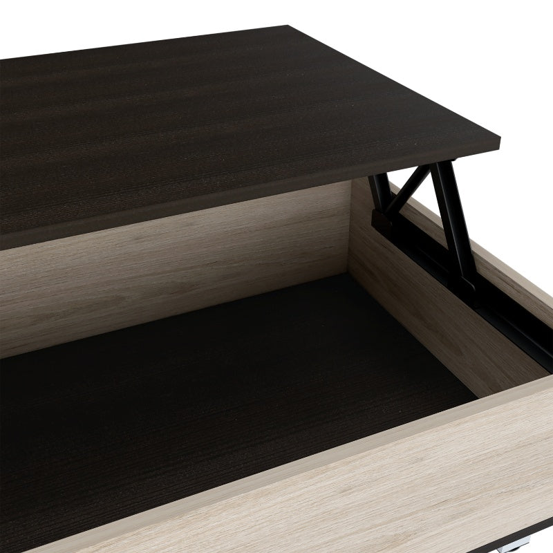 Mesa Funcional 5G,2, Rovere y Wengue, cajón interior y patas de madera - vista 9