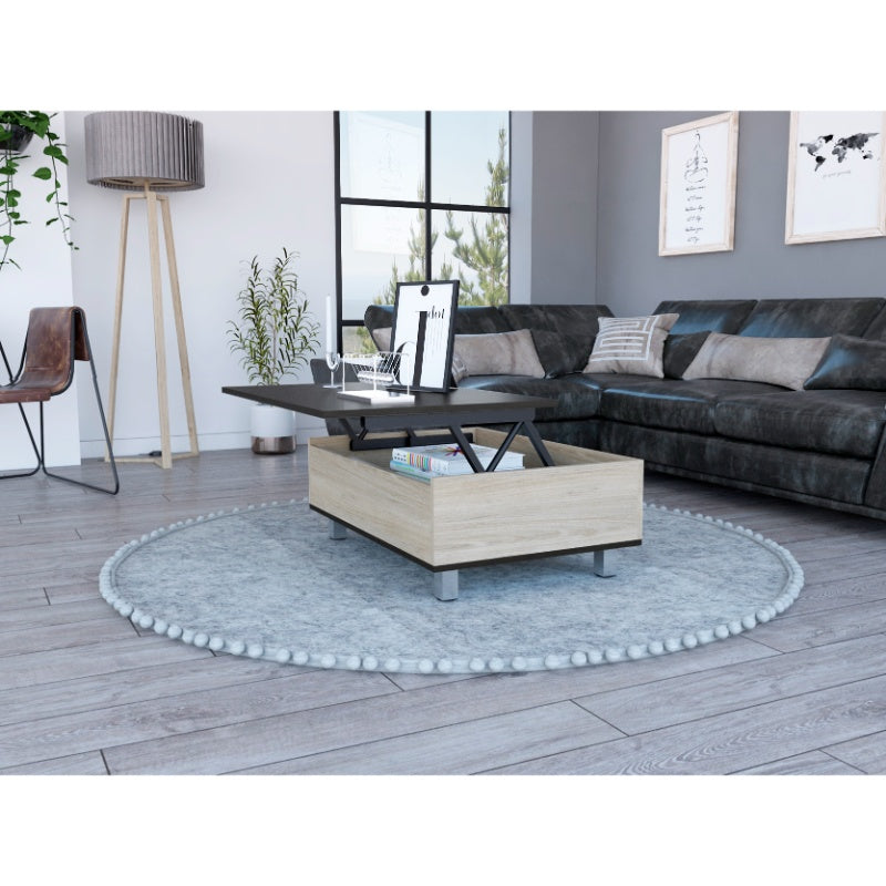 Mesa Funcional 5G,2, Rovere y Wengue, cajón interior y patas de madera - vista 2
