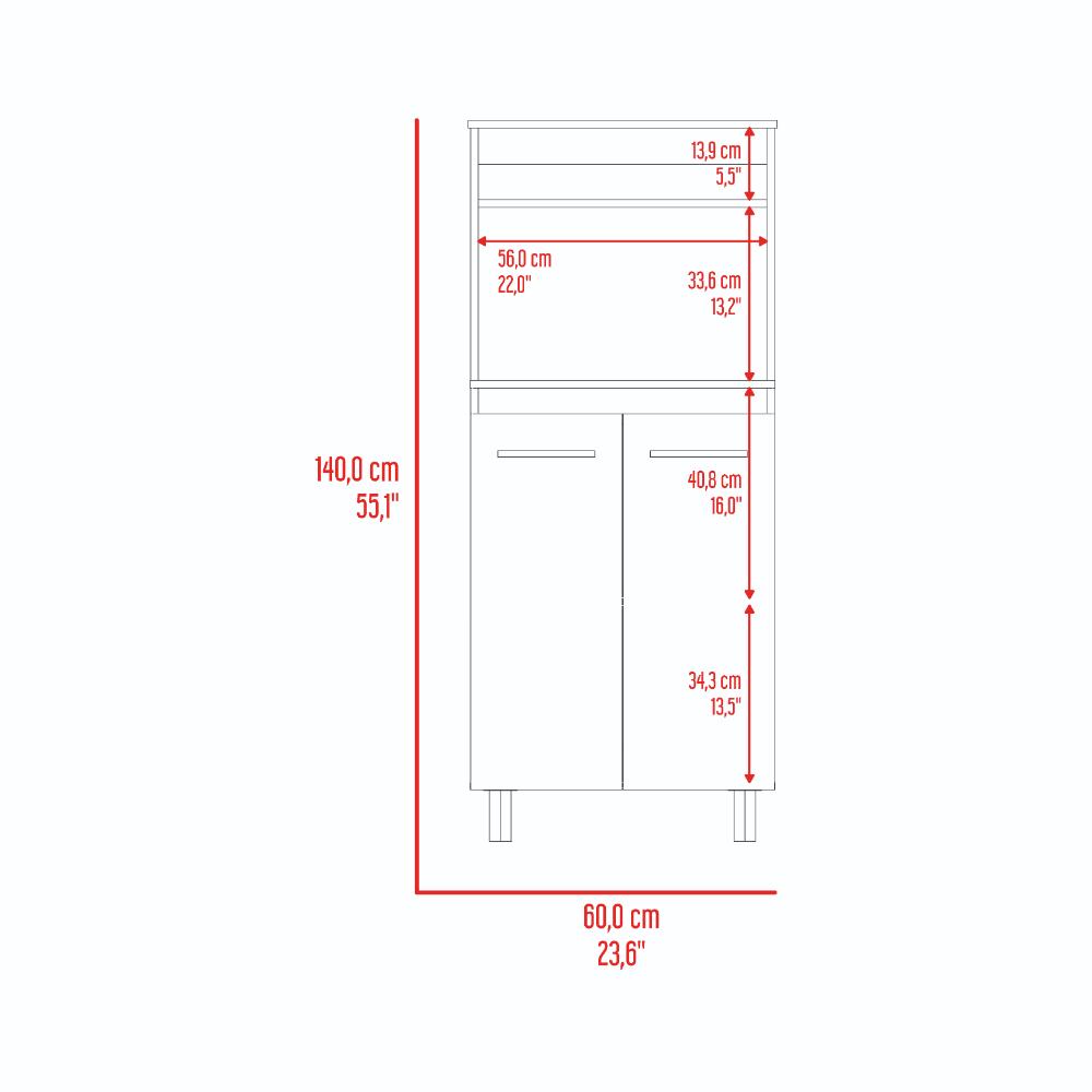 Mueble Microondas Sedona, Blanco Mqz y Fresno Europeo - vista 8