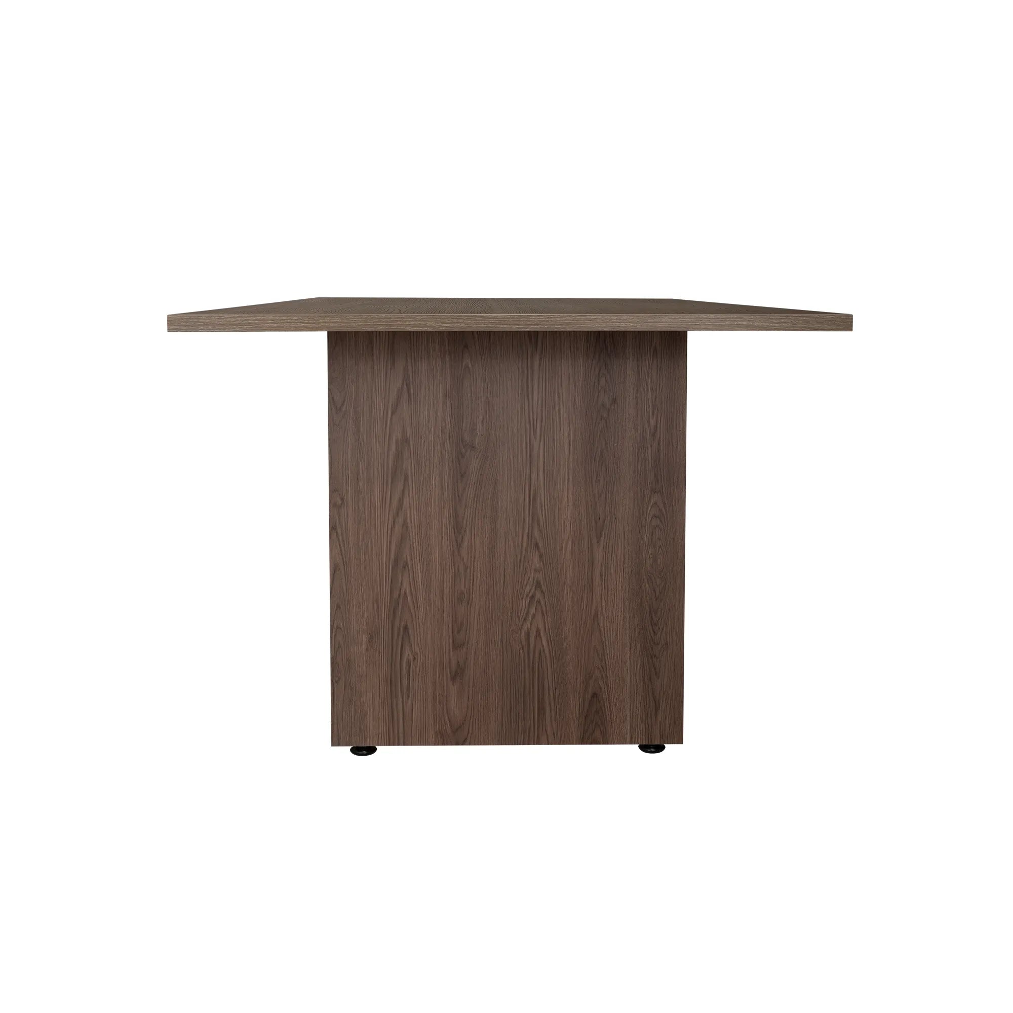 Mesa De Reunion Rectangular M-200 Home Office - Negro Soft / Coñac