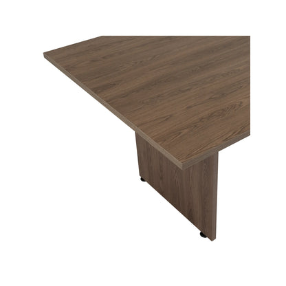 Mesa De Reunion Rectangular M-200 Home Office - Negro Soft / Coñac
