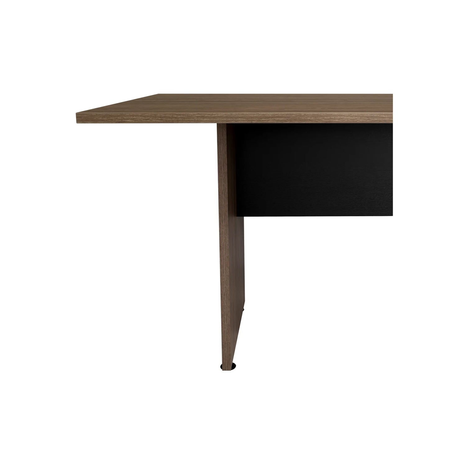 Mesa De Reunion Rectangular M-200 Home Office - Negro Soft / Coñac