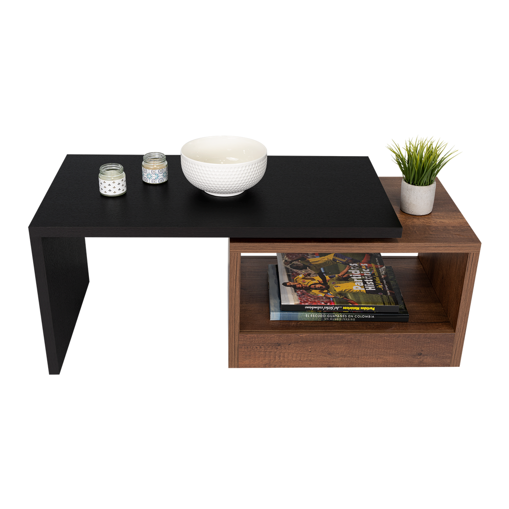 Mesa de Centro Wesley, Wengue y Cobre, con Amplio Espacio Ideal Para Ubicar Decoraciones - vista 2