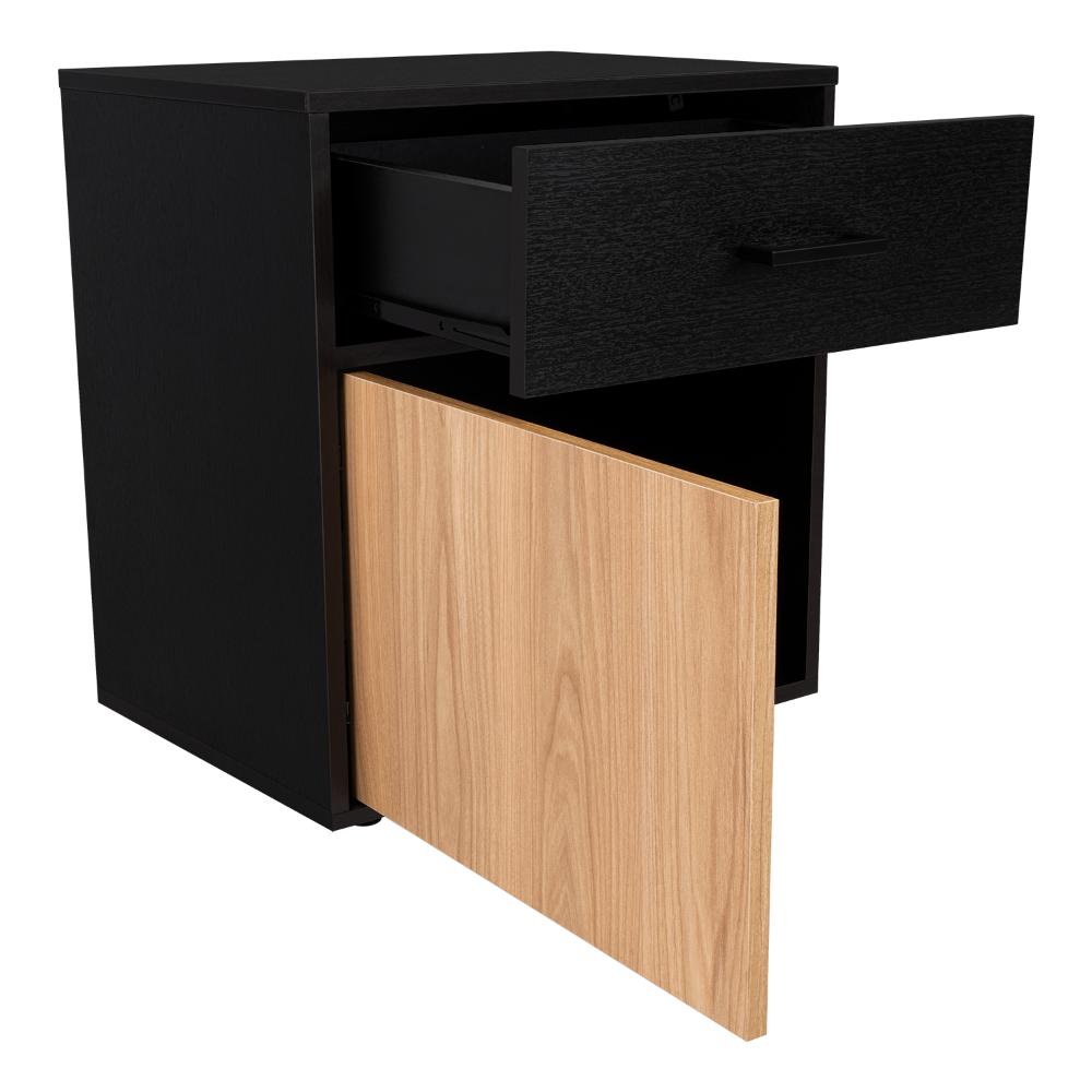 Mesa de Noche Grays, Wengue y Fresno Europeo, con una puerta y cajón - vista 8