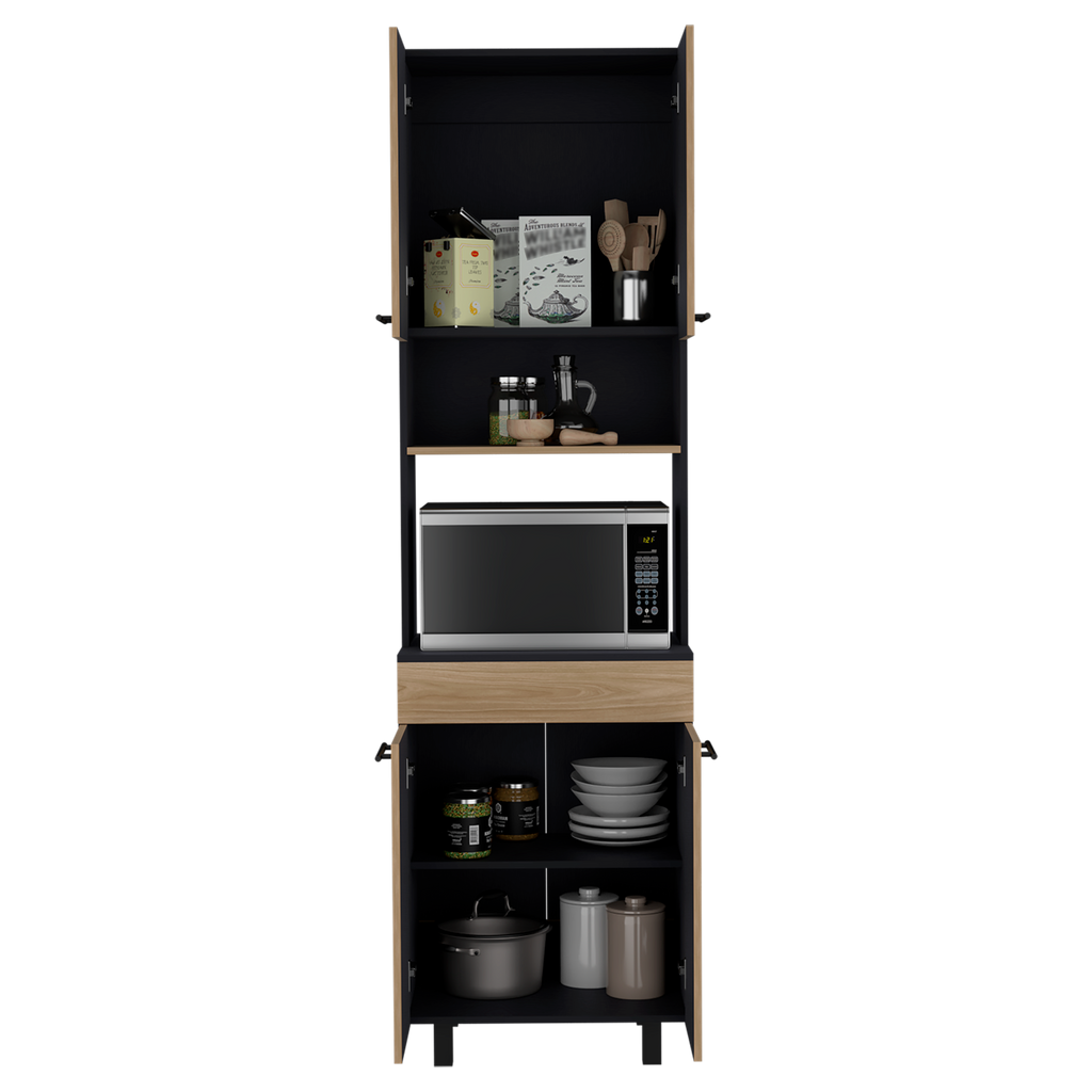 Mueble De Cocina Para Microondas Luna, Wengue Y Fresno - vista 4