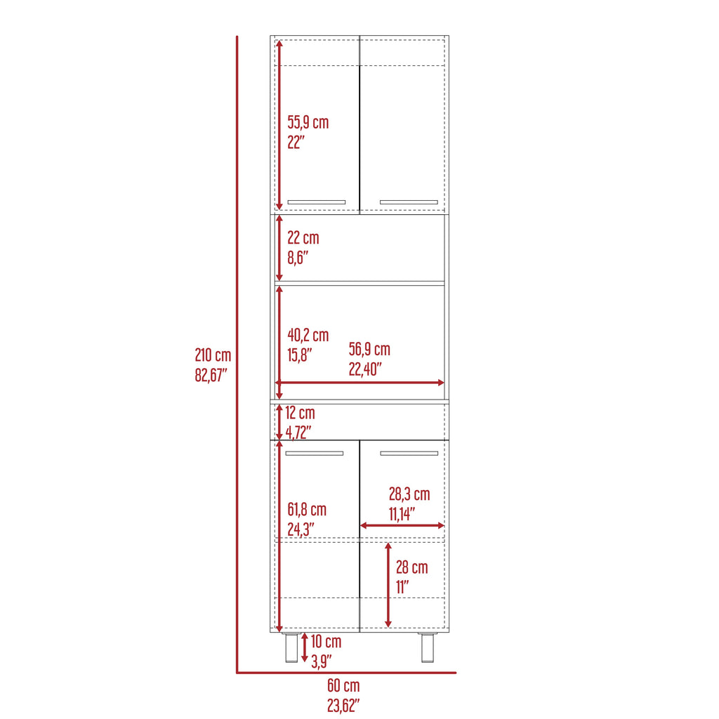 Mueble De Cocina Para Microondas Luna, Wengue Y Fresno - vista 8