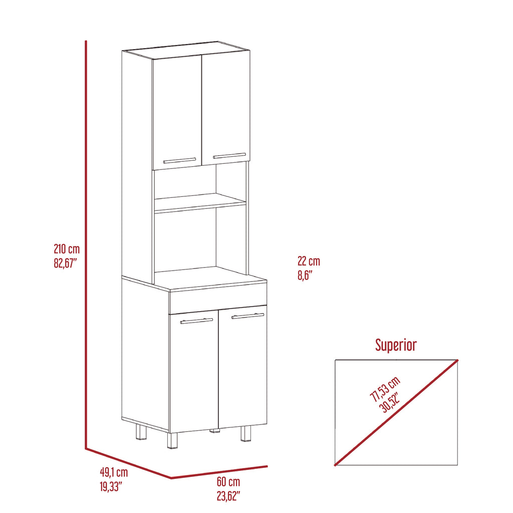 Mueble De Cocina Para Microondas Luna, Wengue Y Fresno - vista 7