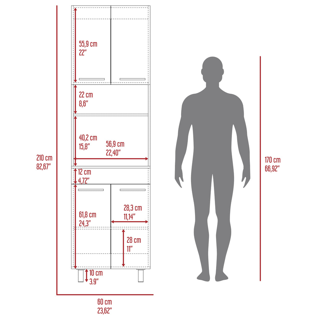 Mueble De Cocina Para Microondas Luna, Wengue Y Fresno - vista 9