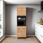 Mueble De Cocina Para Microondas Luna, Wengue Y Fresno - vista 1