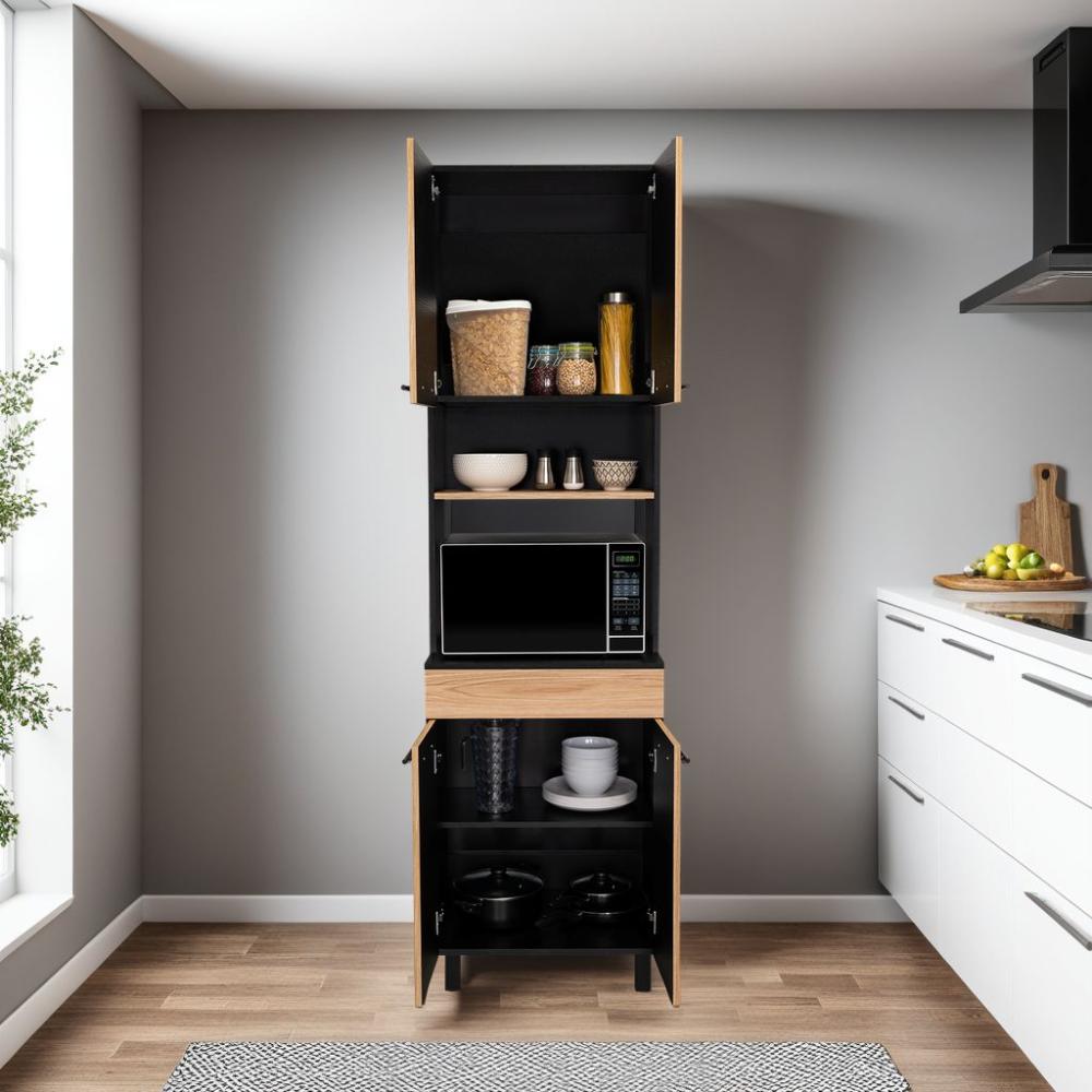 Mueble De Cocina Para Microondas Luna, Wengue Y Fresno - vista 2