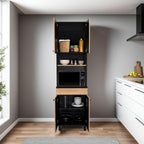 Mueble De Cocina Para Microondas Luna, Wengue Y Fresno - vista 2