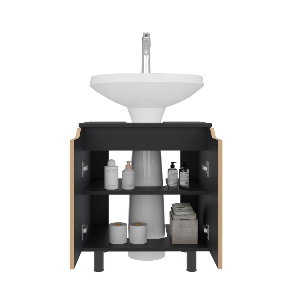 Mueble Para Lavamanos Marlo Dos Puertas, Wengue Y Fresno - vista 4