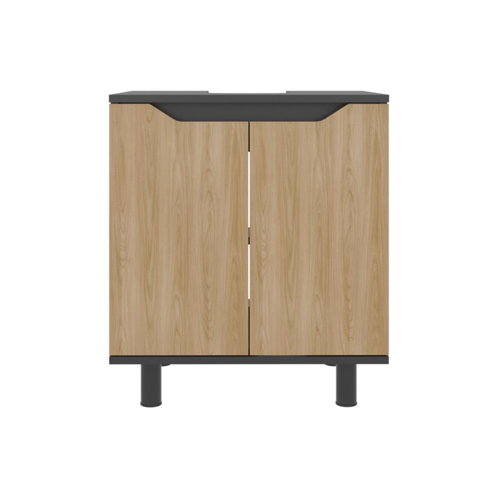 Mueble Para Lavamanos Marlo Dos Puertas, Wengue Y Fresno - vista 5
