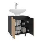 Mueble Para Lavamanos Marlo Dos Puertas, Wengue Y Fresno - vista 3