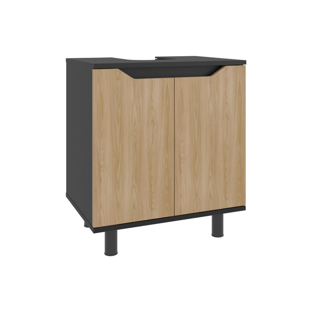 Mueble Para Lavamanos Marlo Dos Puertas, Wengue Y Fresno - vista 6