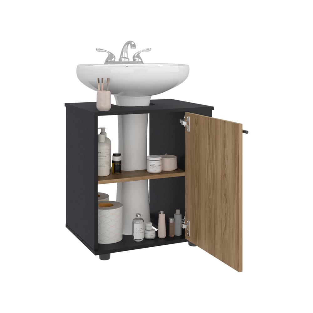 Mueble Para Lavamanos Phillips Una Puerta Wengue Y Fresno - vista 5