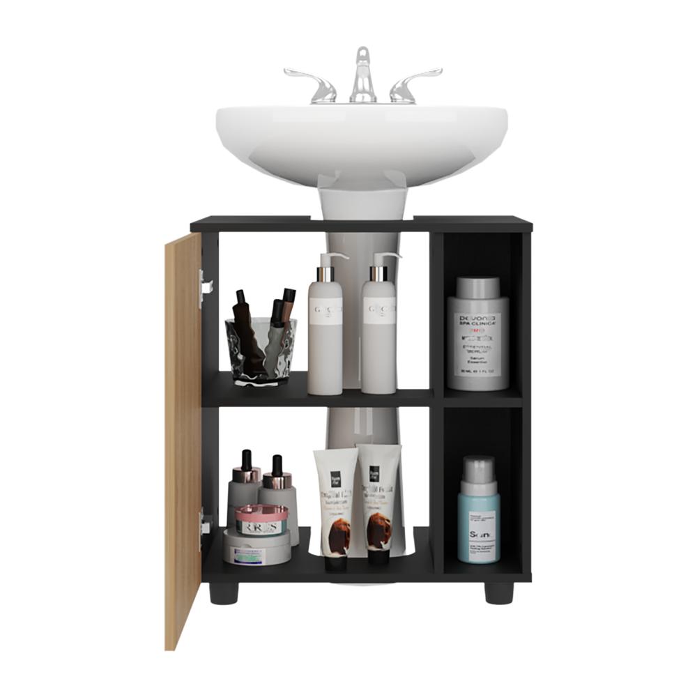 Mueble Para Lavamanos Pascuale Una Puerta, Wengue Y Fresno - vista 5