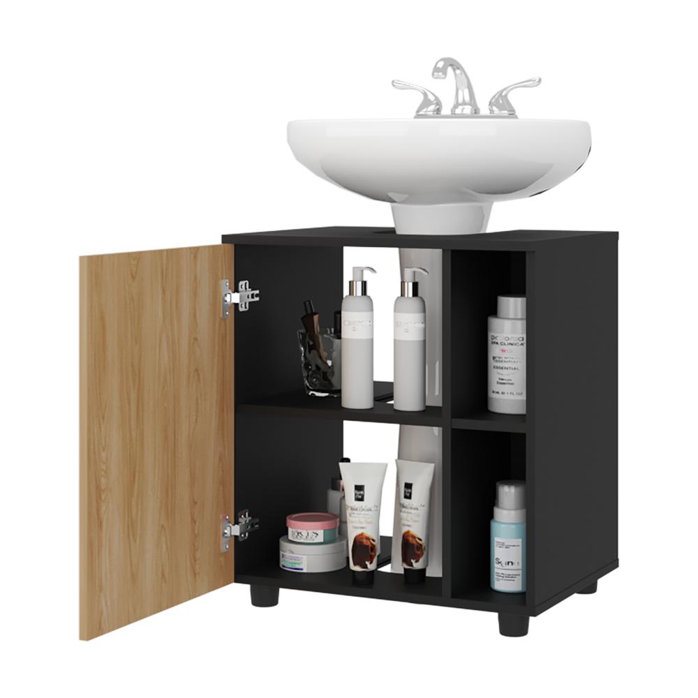 Mueble Para Lavamanos Pascuale Una Puerta, Wengue Y Fresno - vista 4