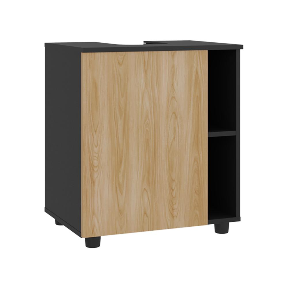 Mueble Para Lavamanos Pascuale Una Puerta, Wengue Y Fresno - vista 6