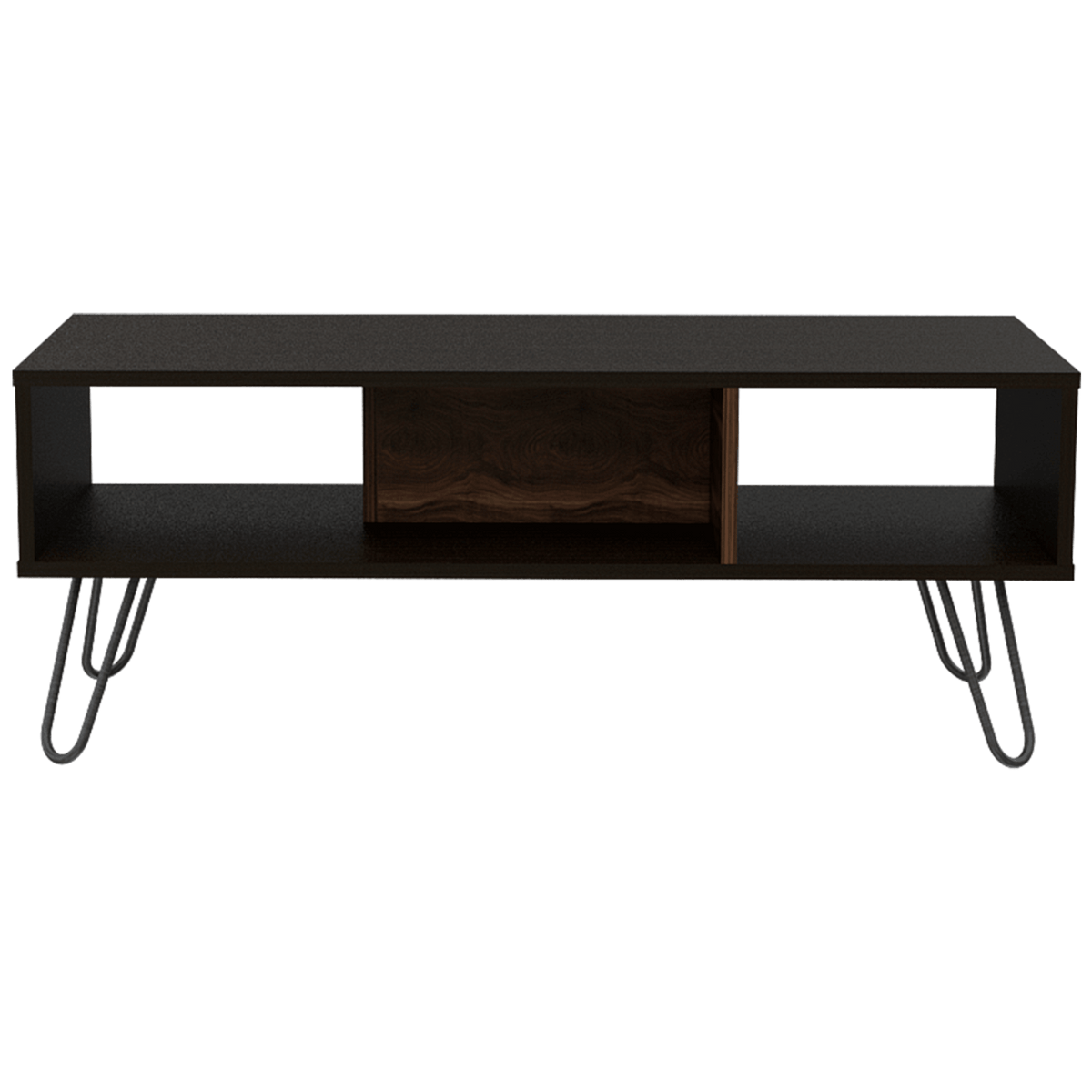 Mesa de Centro Lara, Wengue y Caoba,  con Amplio Espacio y Patas de Acero - vista 5