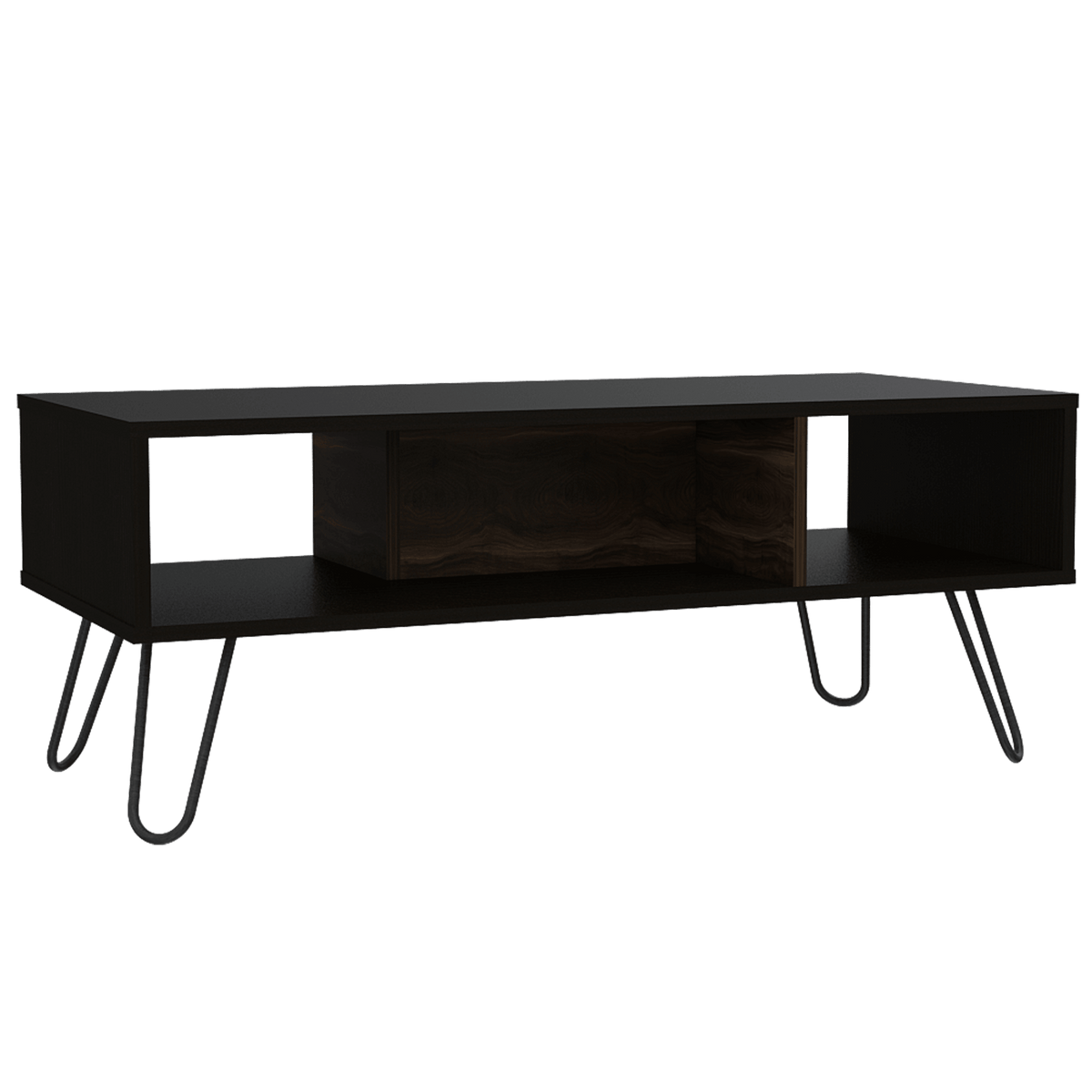 Mesa de Centro Lara, Wengue y Caoba,  con Amplio Espacio y Patas de Acero - vista 4