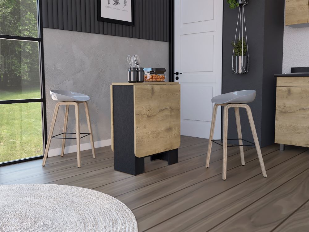 Mesa Abatible, Compact, Wengue y Macadamia, con amplio espacio para colocar objetos - vista 3