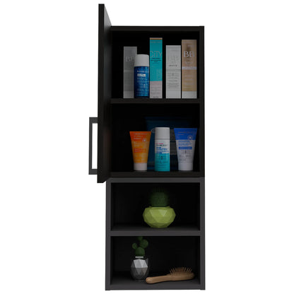 Mueble Auxiliar Muro Baño Madrid 1 Puerta - Wengue / Plomo