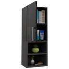 Mueble Auxiliar Muro Baño Madrid 1 Puerta - Wengue / Plomo