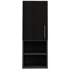 Mueble Auxiliar Muro Baño Madrid 1 Puerta - Wengue / Plomo