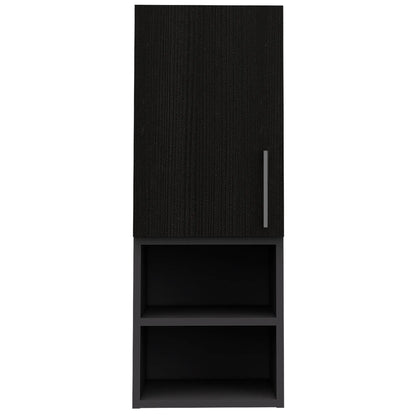 Mueble Auxiliar Muro Baño Madrid 1 Puerta - Wengue / Plomo