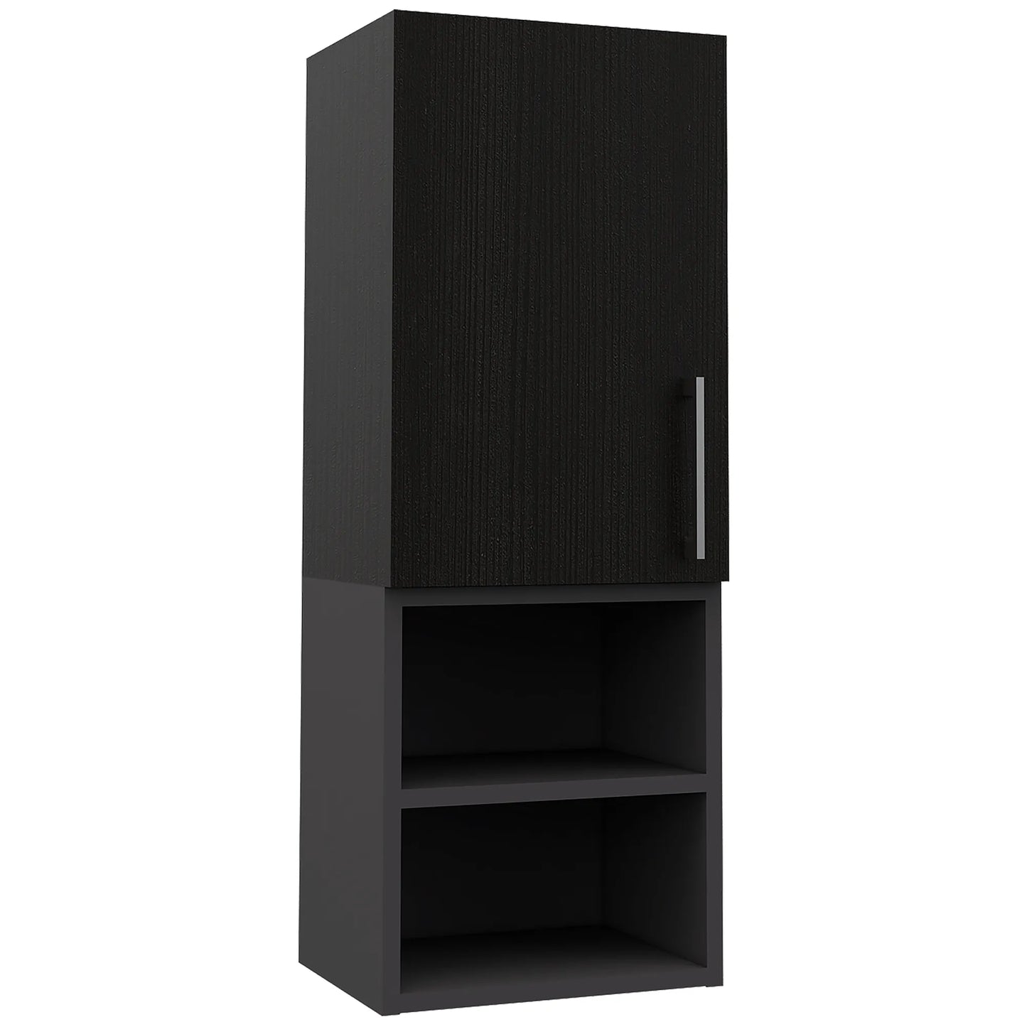 Mueble Auxiliar Muro Baño Madrid 1 Puerta - Wengue / Plomo