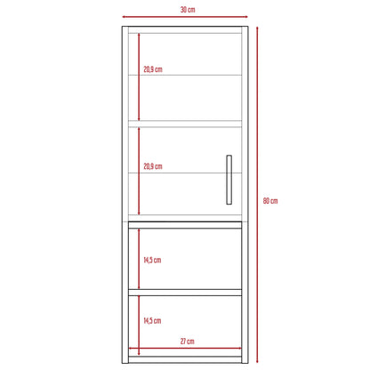 Mueble Auxiliar Muro Baño Madrid 1 Puerta - Wengue / Plomo