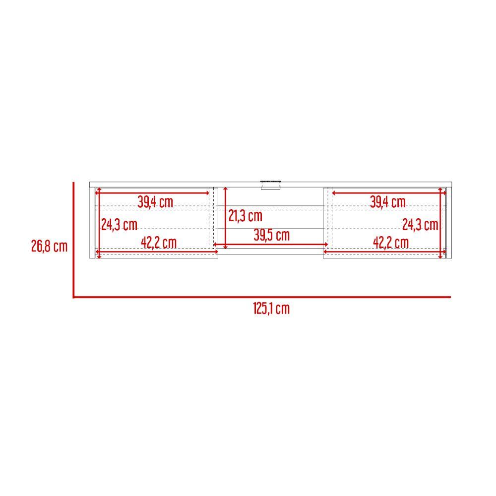 Mesa Para Tv Flotante Gleid, Wengue, con Dos Puertas Abatibles - vista 10