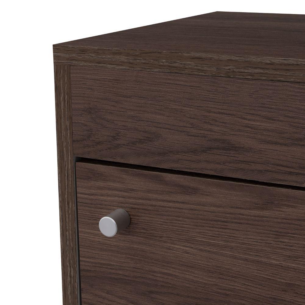 Mesa de Noche Tutto, Chocolate y Blanco, con Un Cajón Amplio Ideal Para Espacios Pequeños - vista 9